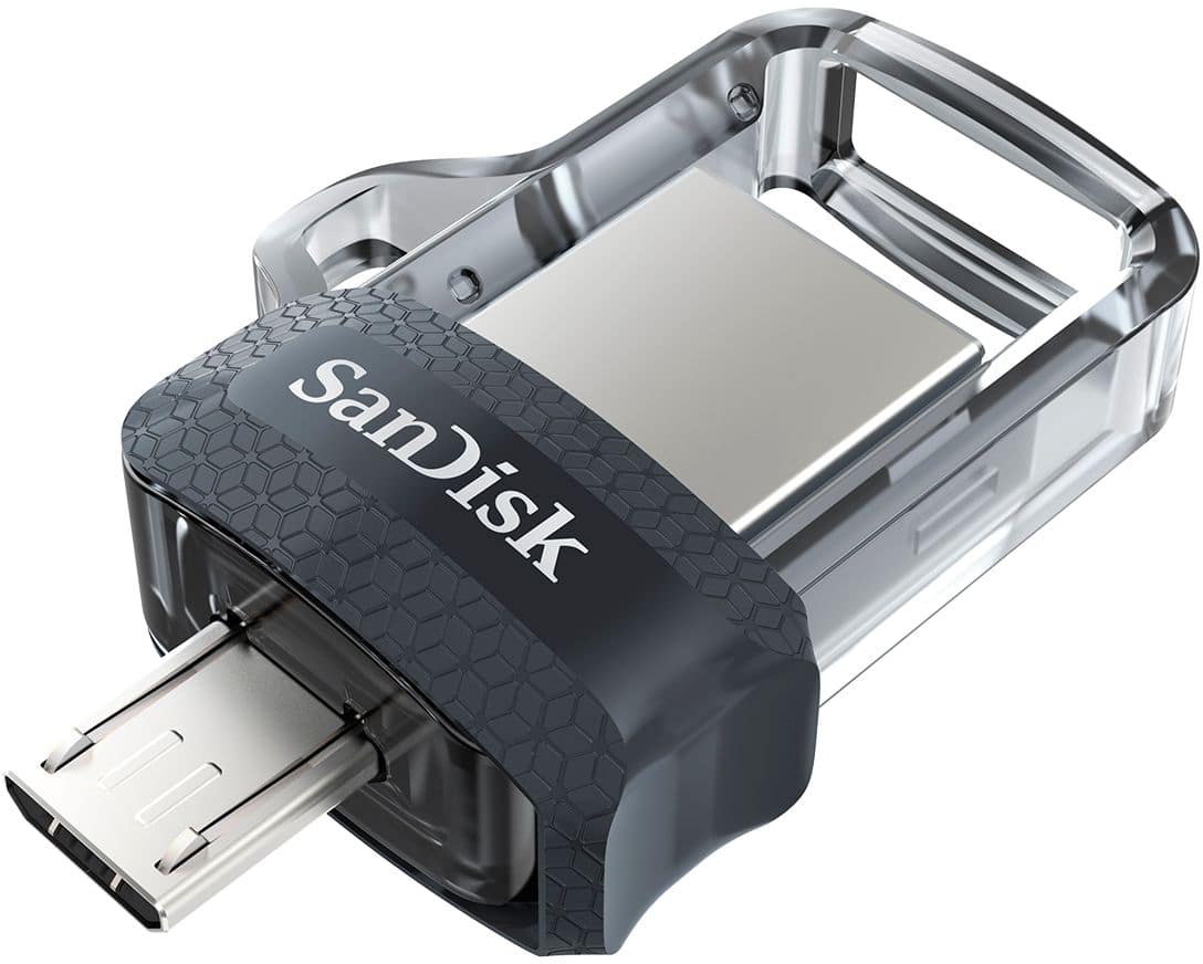 Pen Drive SanDisk - Ultra 256 GB USB 3.0, unidade flash micro USB - cinza / transparente-SDDD3-256G-A46