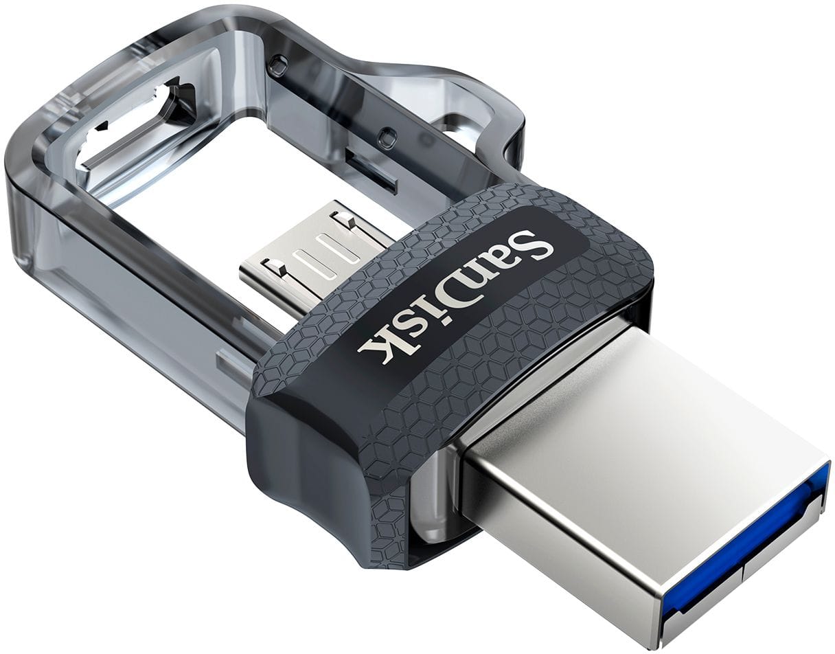 Pen Drive SanDisk - Ultra 256 GB USB 3.0, unidade flash micro USB - cinza / transparente-SDDD3-256G-A46