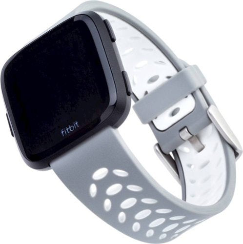 COMIt – Pulseira de relógio esportivo para Fitbit Versa e Versa Lite, Versa 2 – Cinza/Branco-18588VRP