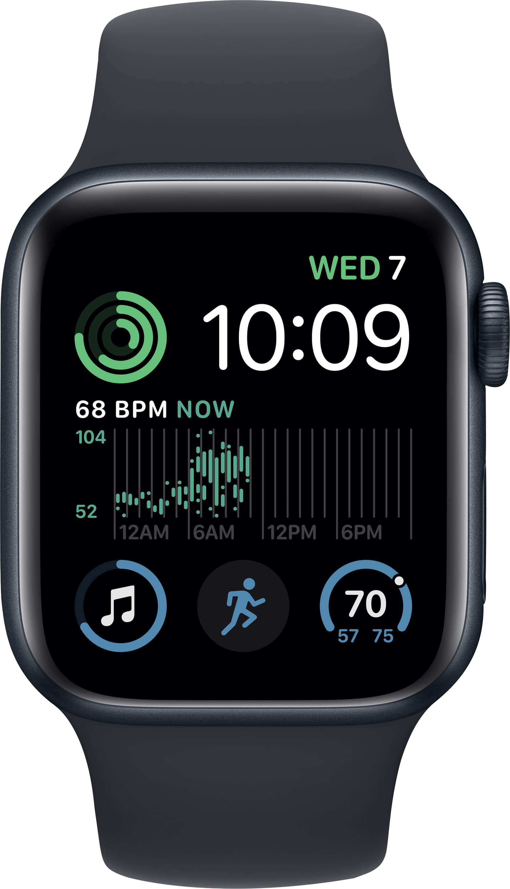 Caixa de alumínio de 40 mm para Apple Watch SE 2ª geração (GPS) com pulseira esportiva Midnight - S/M - Midnight-MNT73LL/A