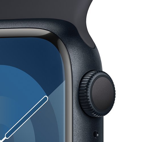 Apple Watch Series 9 (GPS) Caixa de alumínio Midnight de 41 mm com pulseira esportiva Midnight com oxigênio no sangue - S/M - Midnight-MR8W3LL/A