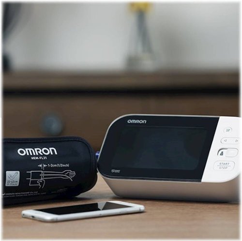 Omron - Série 10 - Monitor de pressão arterial sem fio para braço - Preto/Branco-BP7450