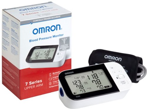 Omron - Série 7 - Monitor de pressão arterial sem fio para braço - Branco/Preto-BP7350