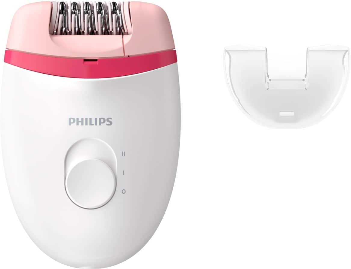 Philips Satinelle Essential Depiladora Compacta para Remoção de Pêlos para Mulheres, BRE235/04 - Branca e Rosa-BRE235/04US
