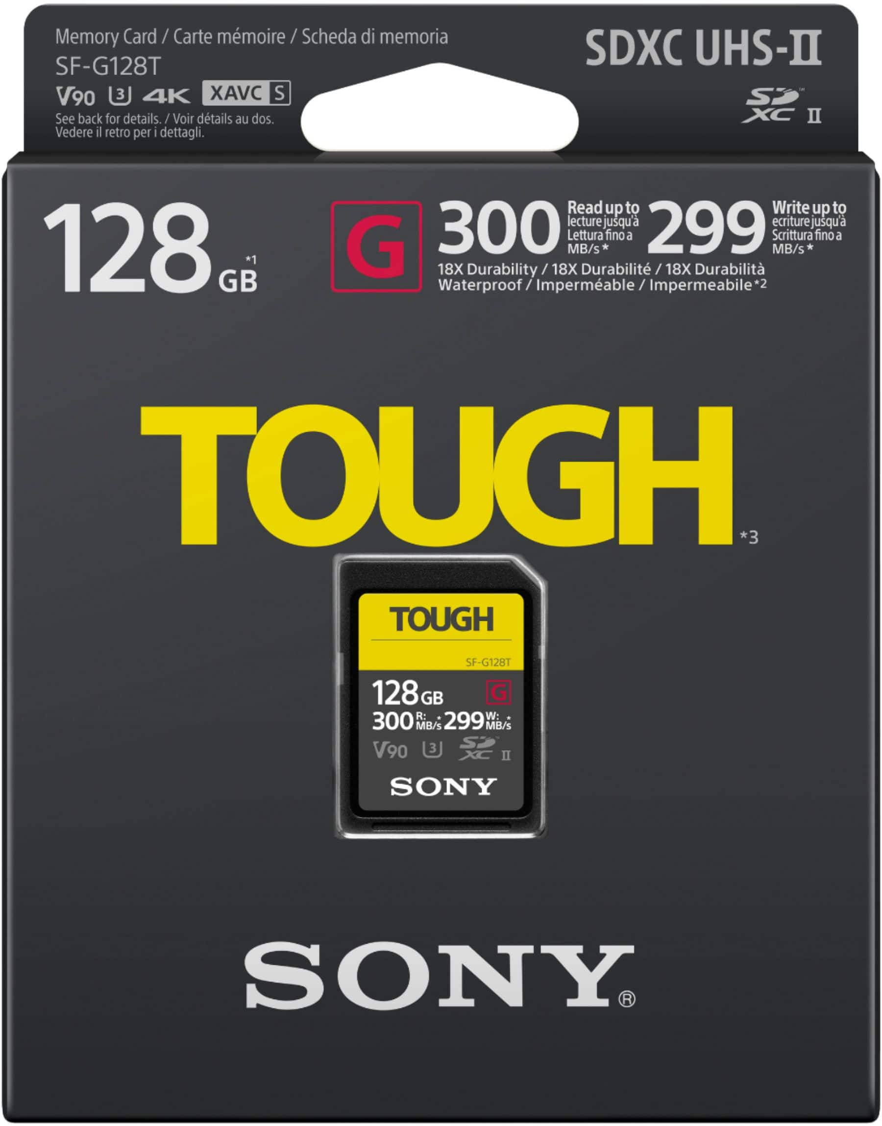 Sony - Cartão de memória SFG128T/T1 128GB SDXC UHS-II TOUGH série G-SFG128T/T1