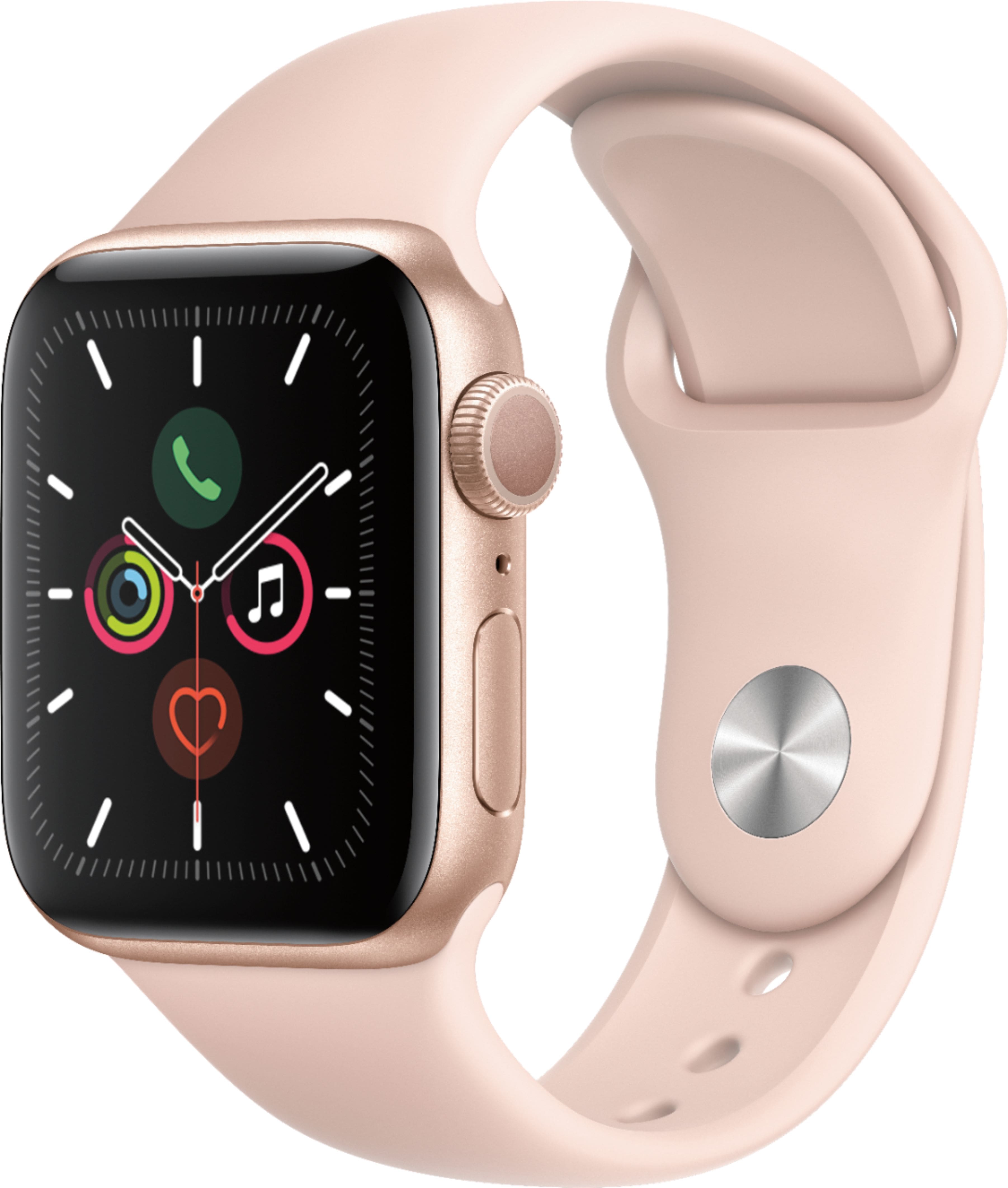 Apple Watch Series 5 (GPS) recondicionado , caixa de alumínio dourado de 40 mm com pulseira esportiva de areia rosa-GSRF MWV72LL/A