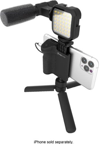Digipower - Kit Follow ME Vlogging para telefones e câmeras - Inclui microfone, luz LED, controle remoto Bluetooth, alça de telefone e tripé-DPS-VLG4