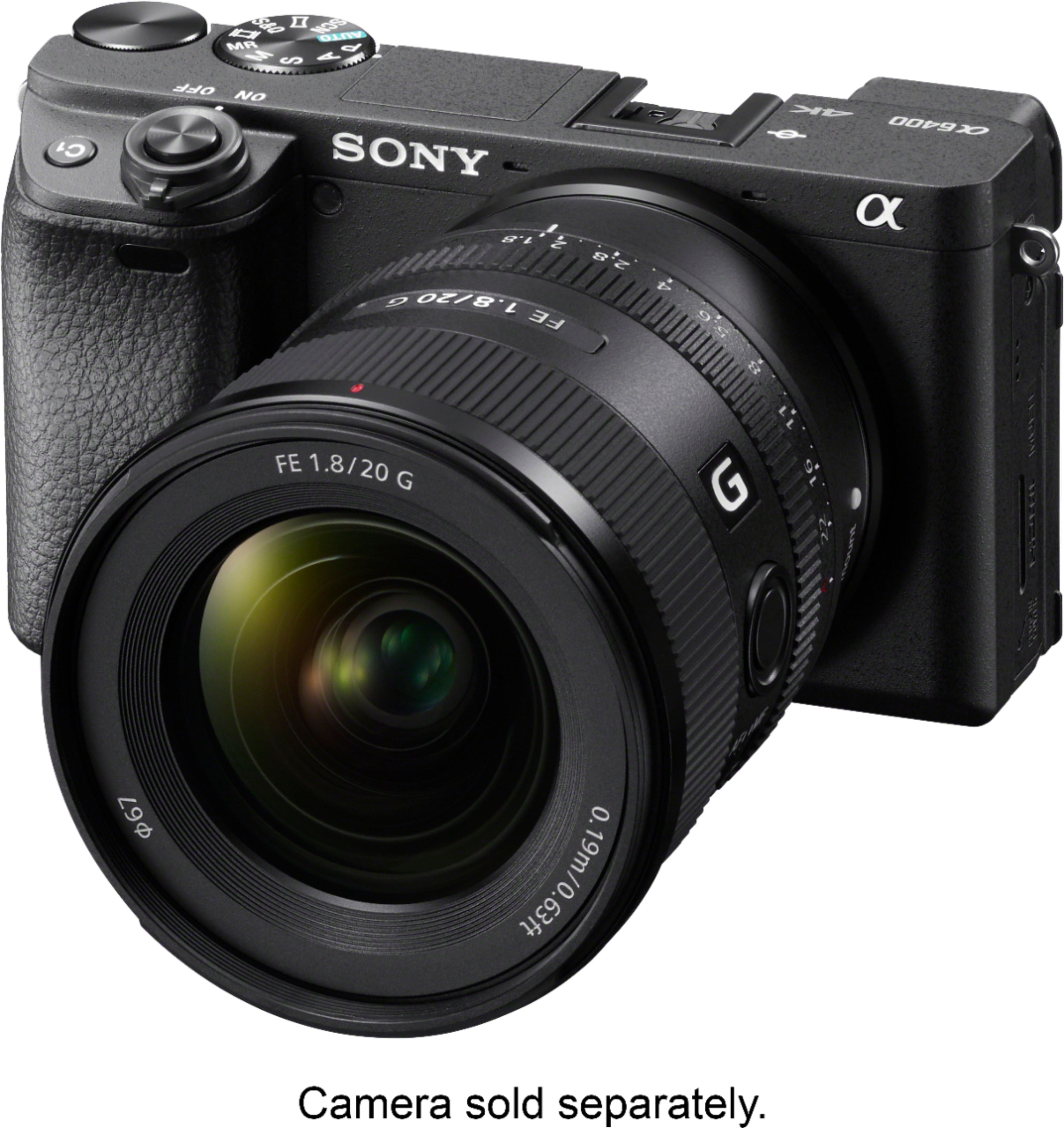 Sony - Lente principal ultra grande angular FE 20mm f/1.8 G para câmeras de montagem E - Preto-SEL20F18G