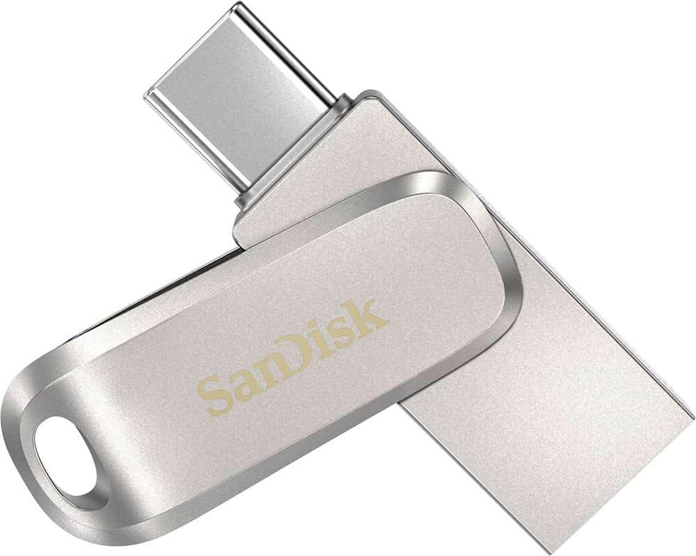 Pen Drive SanDisk - Ultra Dual Drive Luxe 256 GB USB 3.1, unidade flash USB tipo C - prata-SDDDC4-256G-A46