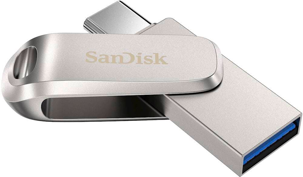 Pen Drive SanDisk - Ultra Dual Drive Luxe 512 GB USB 3.1, unidade flash USB tipo C - prata-SDDDC4-512G-A46