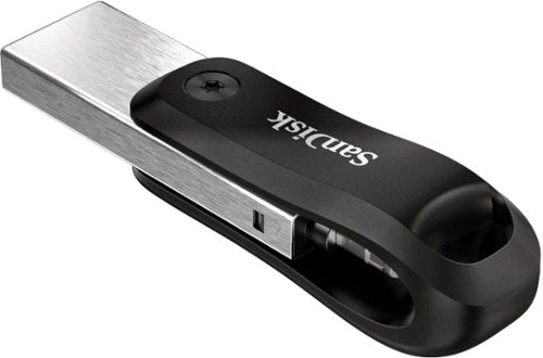 Pen Drive SanDisk - iXpand Flash Drive Go 64 GB USB 3.0 Tipo A para Apple Lightning para iPhone e iPad - Preto / Prata-SDIX60N-064G-AN6NN