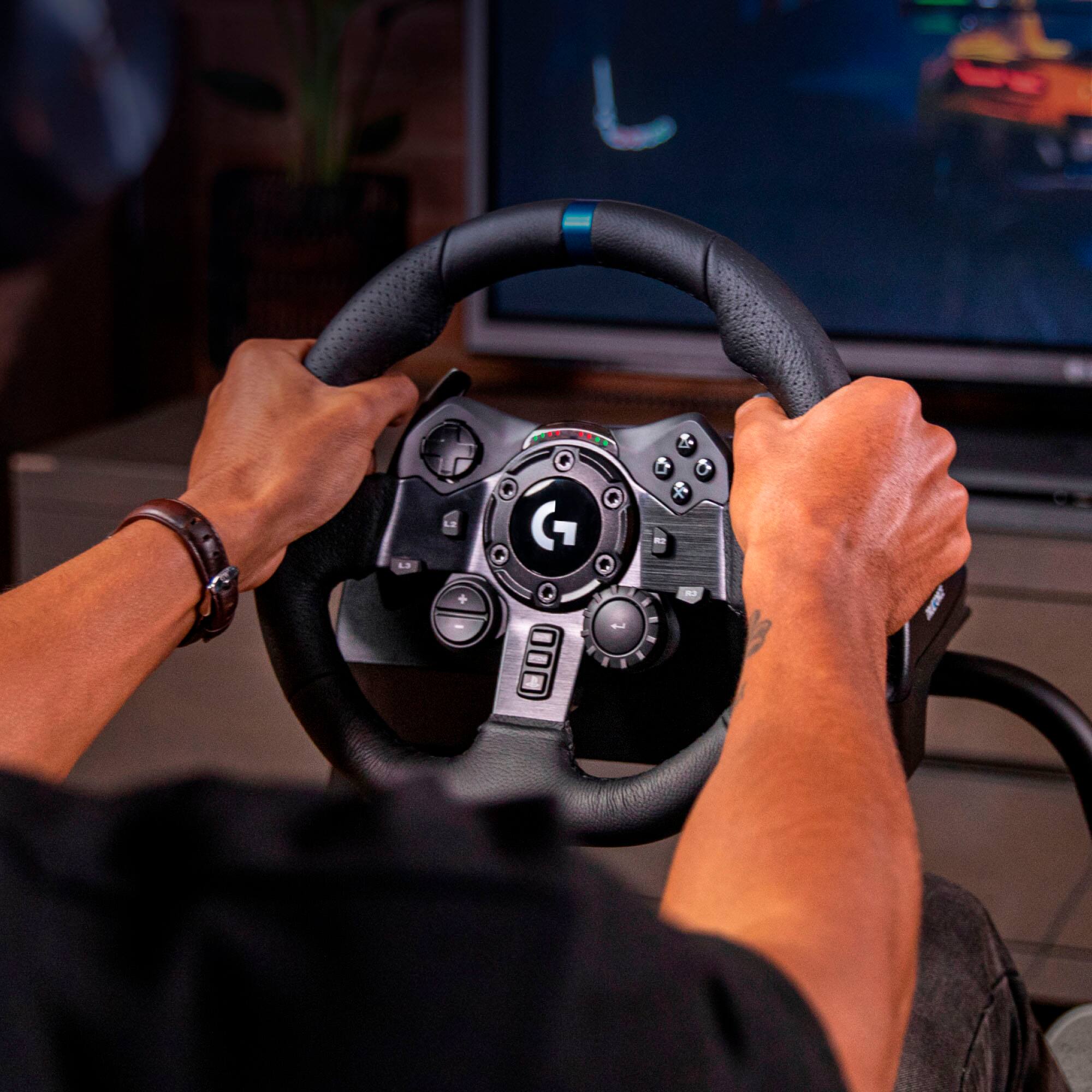 Logitech - Volante e pedais G923 para PS5, PS4 e PC - Preto-941-000147