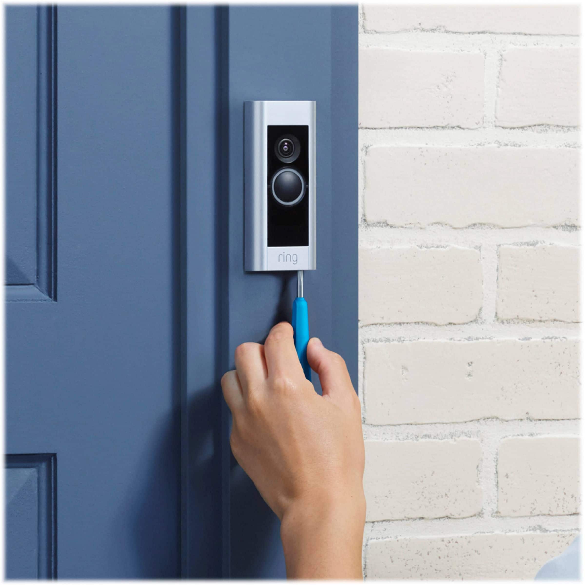Anel - Campainha com fio e campainha de vídeo Wi-Fi inteligente - Níquel acetinado-B08M125RNW