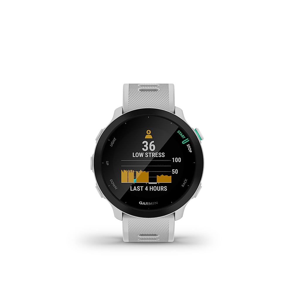 Garmin - Forerunner 55 GPS Smartwatch 42mm Polímero Reforçado com Fibra - Whitestone-010-02562-01