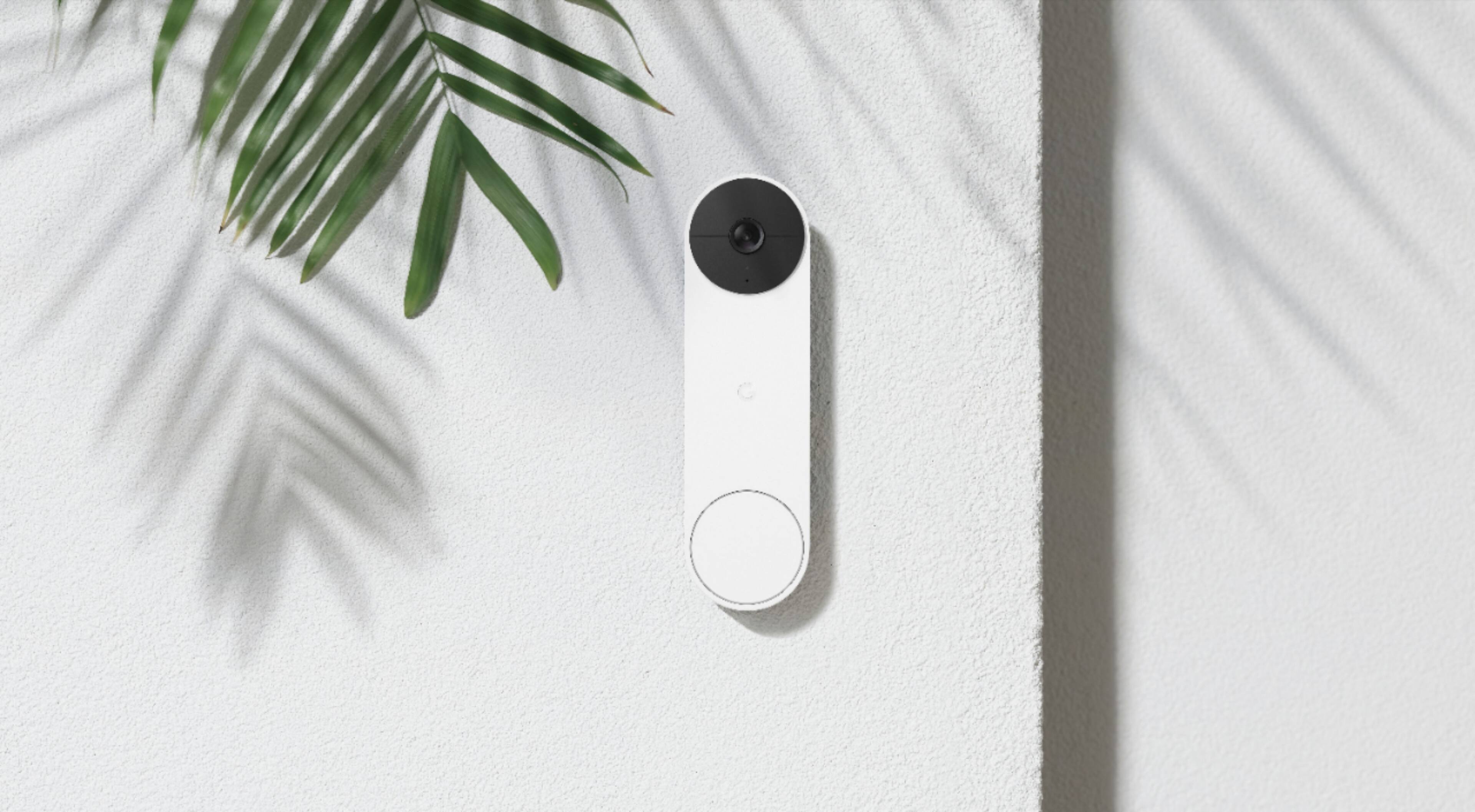 Google - Campainha de vídeo Nest Wi-Fi - Funciona com bateria - Snow-GA01318-US