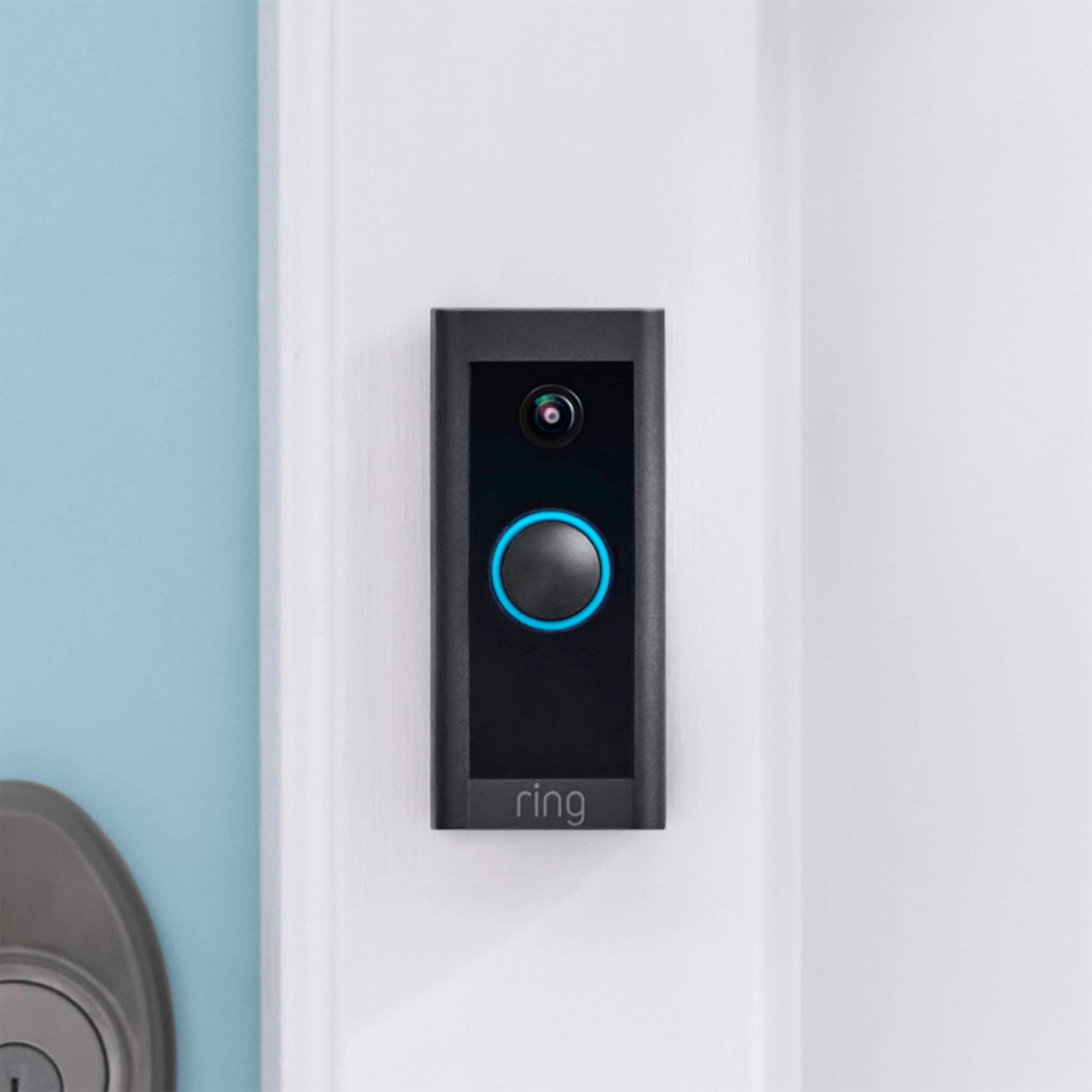Ring - Campainha de vídeo inteligente Wi-Fi - Com fio com campainha - Preto-B09NLDYGHQ