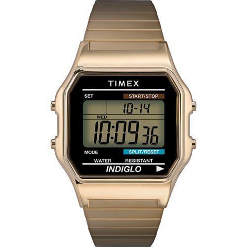 Timex - Relógio digital clássico masculino de 34 mm - tom dourado-T786779J