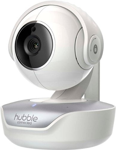 Hubble Connected - Nursery Pal Premium com Hubble Grip 5" HD Smart Baby Monitor com panorâmica, inclinação, zoom e tela sensível ao toque - Branco-HCT
