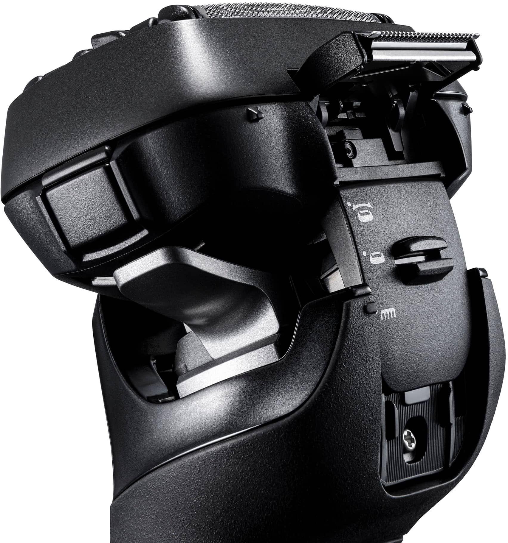 Panasonic - Barbeador elétrico Arc6 de seis lâminas úmidas/secas com limpeza automática e estação de carregamento - Preto-ES-LS9A-K