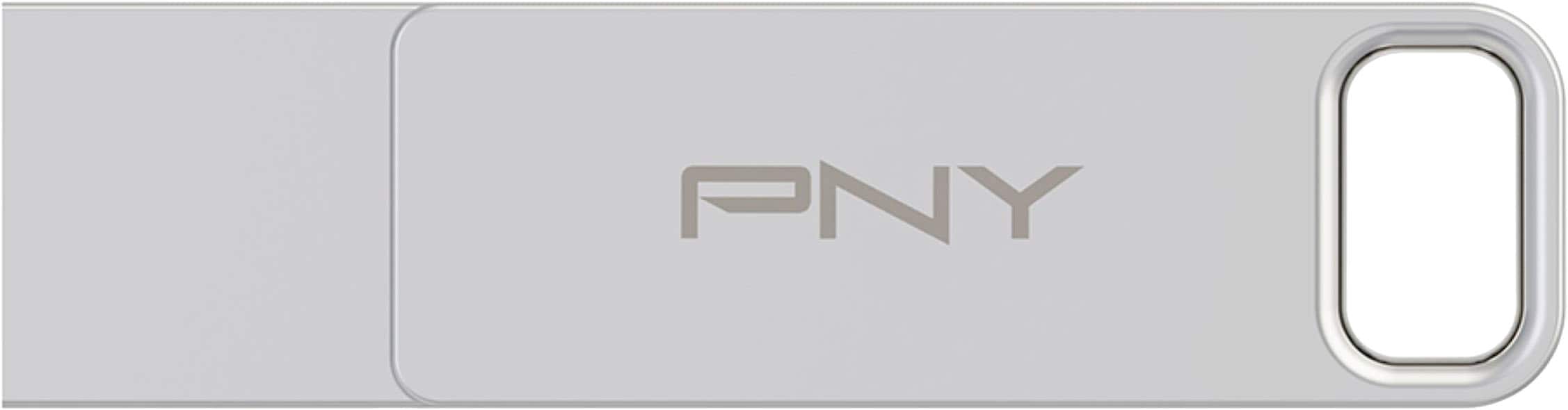 Pen Drive PNY - Unidade flash OTG DUO Link 128 GB USB 3.2 Gen 1 tipo C - Prata-P-FDI128DULINKTYC-GE