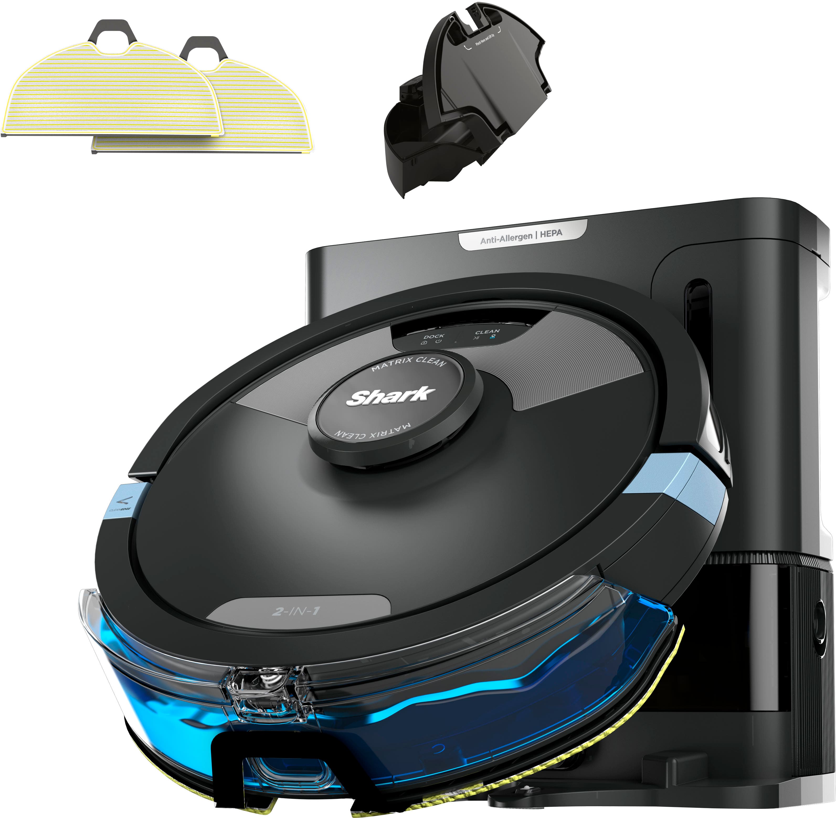 Shark - Matrix Plus 2 em 1 robô aspirador e esfregão,Matrix Clean, WiFi - Black-RV2610WA