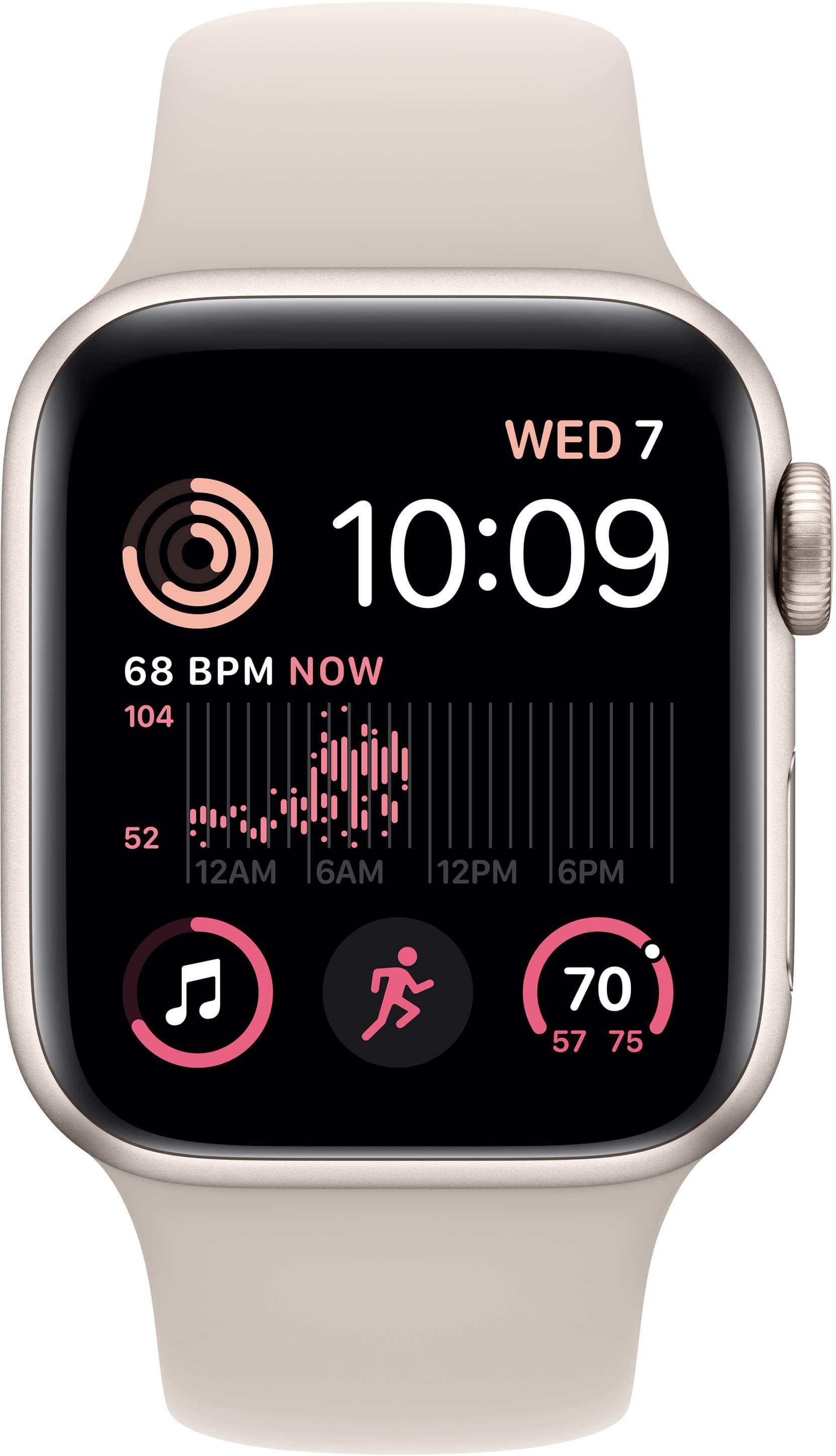 Apple Watch SE 2ª Geração (GPS + Celular) Caixa de alumínio de 40 mm com pulseira esportiva Starlight - S/M - Starlight-MNTK3LL/A