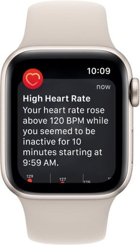 Apple Watch SE 2ª Geração (GPS + Celular) Caixa de alumínio de 40 mm com pulseira esportiva Starlight - S/M - Starlight-MNTK3LL/A
