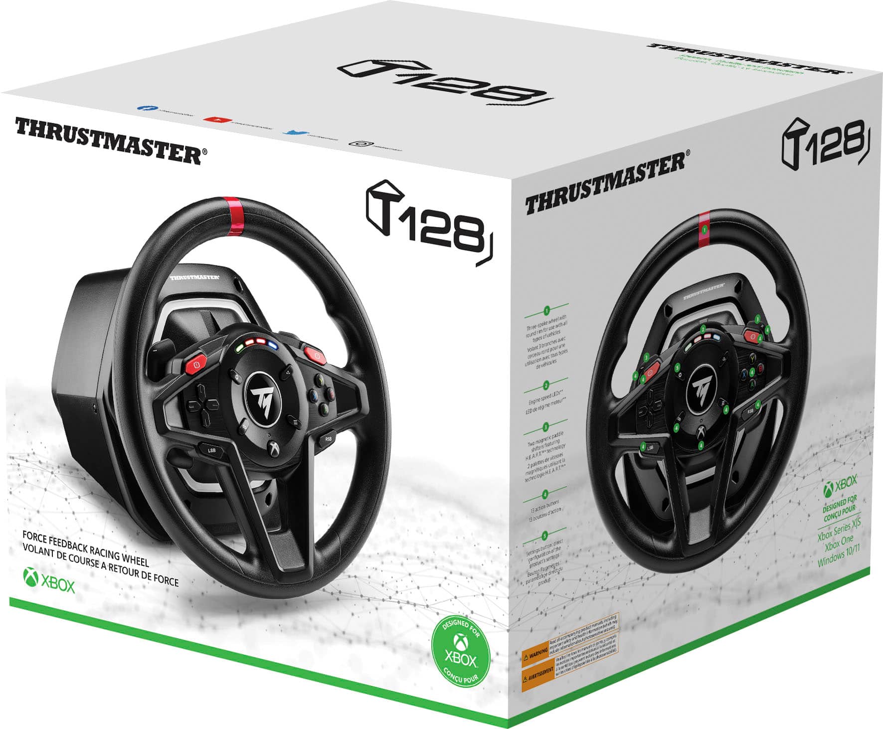 Thrustmaster - Volante de corrida T128 para Xbox One, Xbox X|S e PC - Preto-4469027