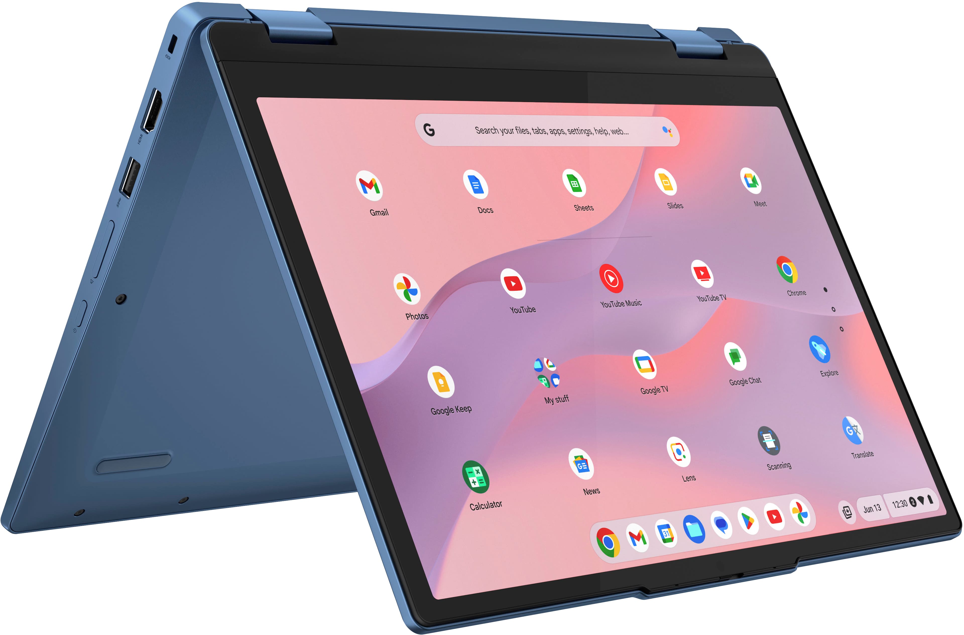 Lenovo - Laptop IdeaPad Flex 3i Chromebook - Tela sensível ao toque WUXGA de 12,2" - Intel N100 com 4 GB - 64 GB eMMC - Abyss Blue-82XH0001US