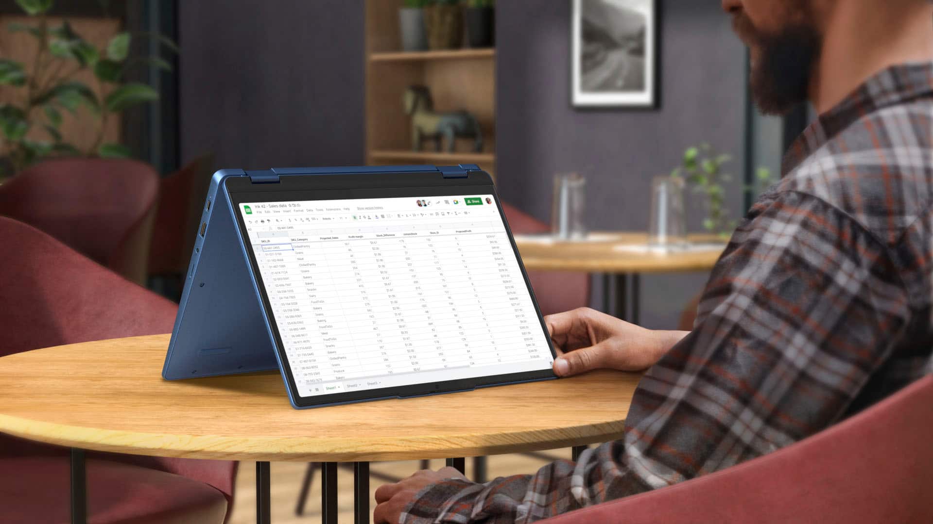 Lenovo - Laptop IdeaPad Flex 3i Chromebook - Tela sensível ao toque WUXGA de 12,2" - Intel N100 com 4 GB - 64 GB eMMC - Abyss Blue-82XH0001US