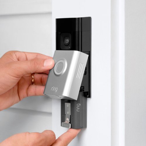 Anel - Campainha com bateria e campainha de vídeo Wi-Fi inteligente - Operada por bateria com vista da cabeça aos pés - Níquel acetinado-B09WZBPX7K