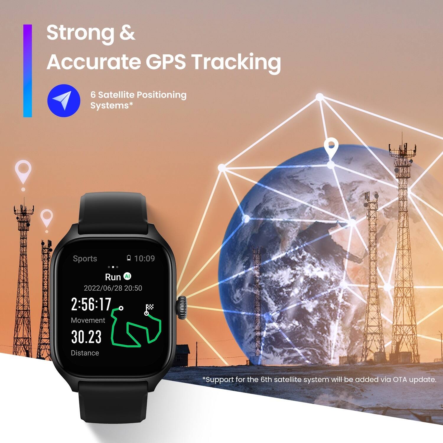 Amazfit GTS 4 Smartwatch 44,45mm Liga de Alumínio - Preto-W2168OV1N