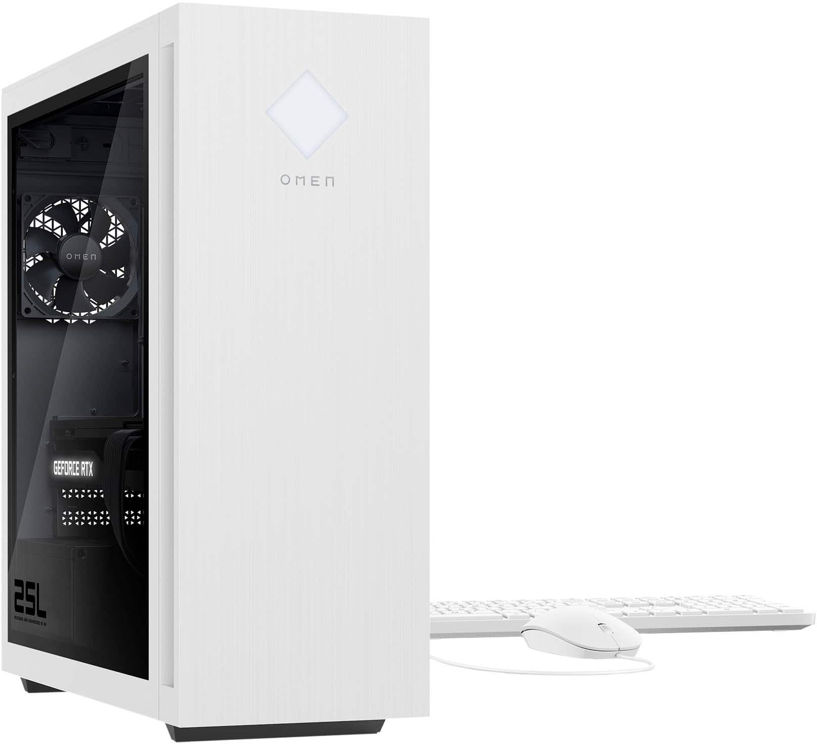 HP OMEN - Desktop para jogos 25L - Intel Core i5-13400F - Memória DDR5 de 16 GB - NVIDIA GeForce RTX 3060 - SSD de 1 TB - Branco-7Q8Y0AA#ABA