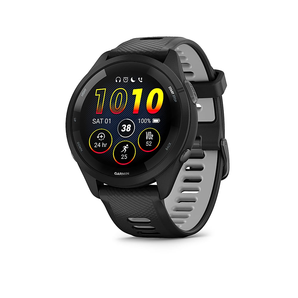 Garmin - Forerunner 265 GPS Smartwatch 46 mm Polímero reforçado com fibra - Preto-010-02810-00