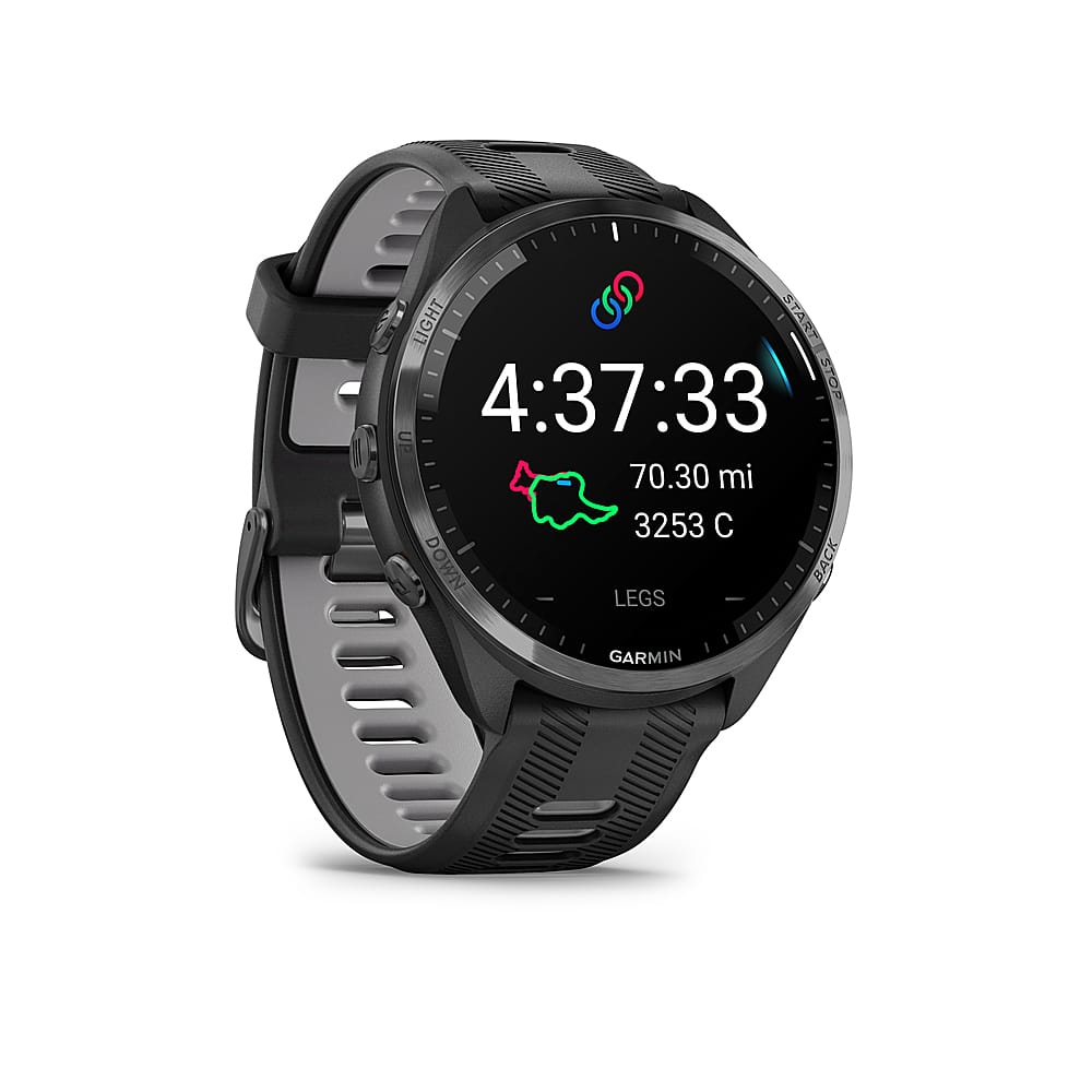 Garmin - Forerunner 965 GPS Smartwatch 47 mm Polímero reforçado com fibra - Cinza Carbono TLC/Titanium-010-02809-00