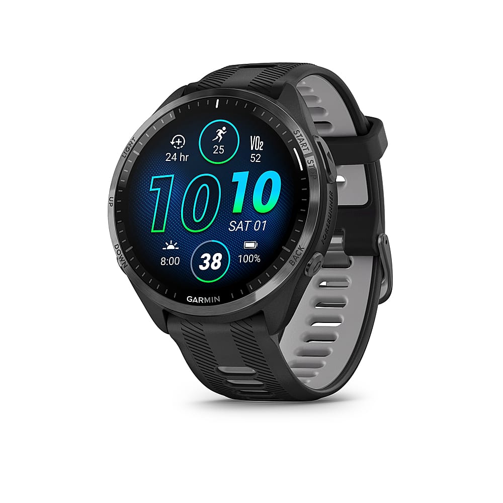 Garmin - Forerunner 965 GPS Smartwatch 47 mm Polímero reforçado com fibra - Cinza Carbono TLC/Titanium-010-02809-00