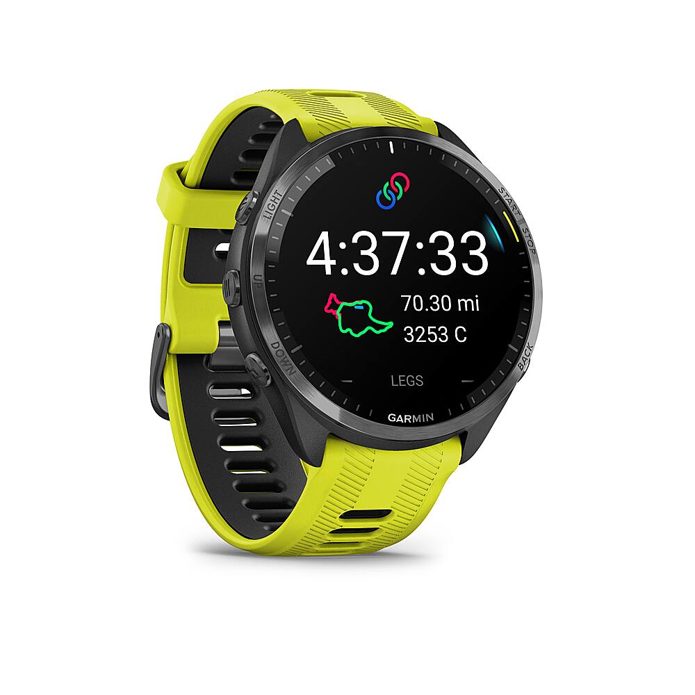 Garmin - Forerunner 965 GPS Smartwatch 47 mm Polímero reforçado com fibra - Titânio/Preto-010-02809-02
