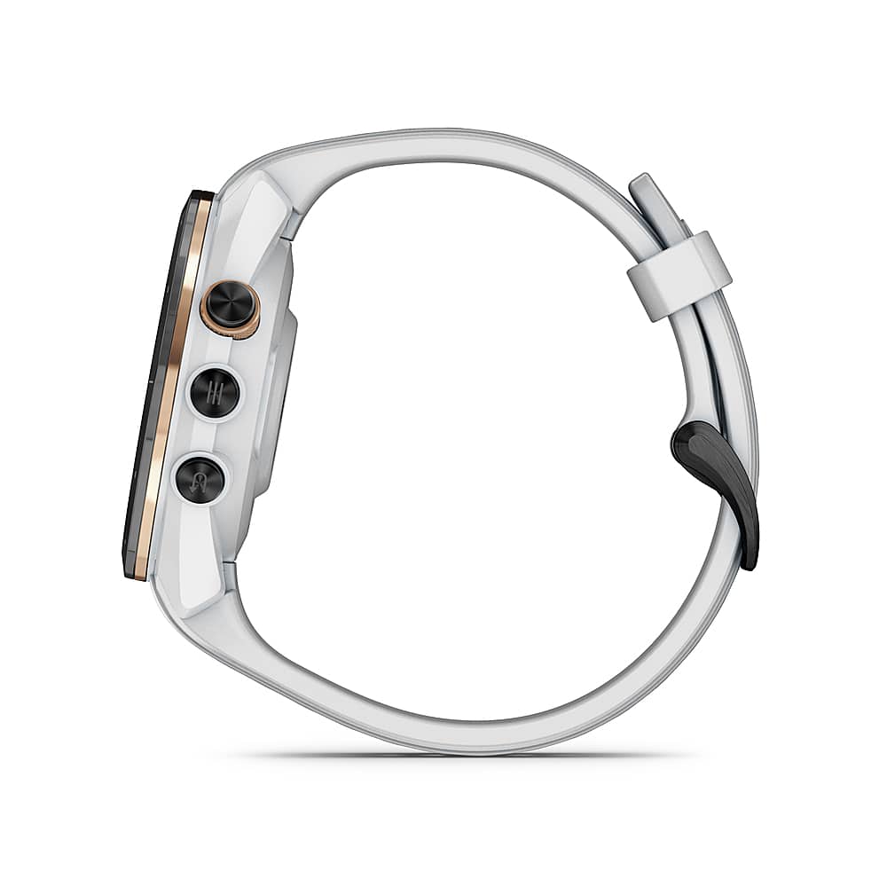 Garmin - Approach S70 GPS Smartwatch 42mm Cerâmica - Moldura de cerâmica preta com pulseira de silicone branca-010-02746-00