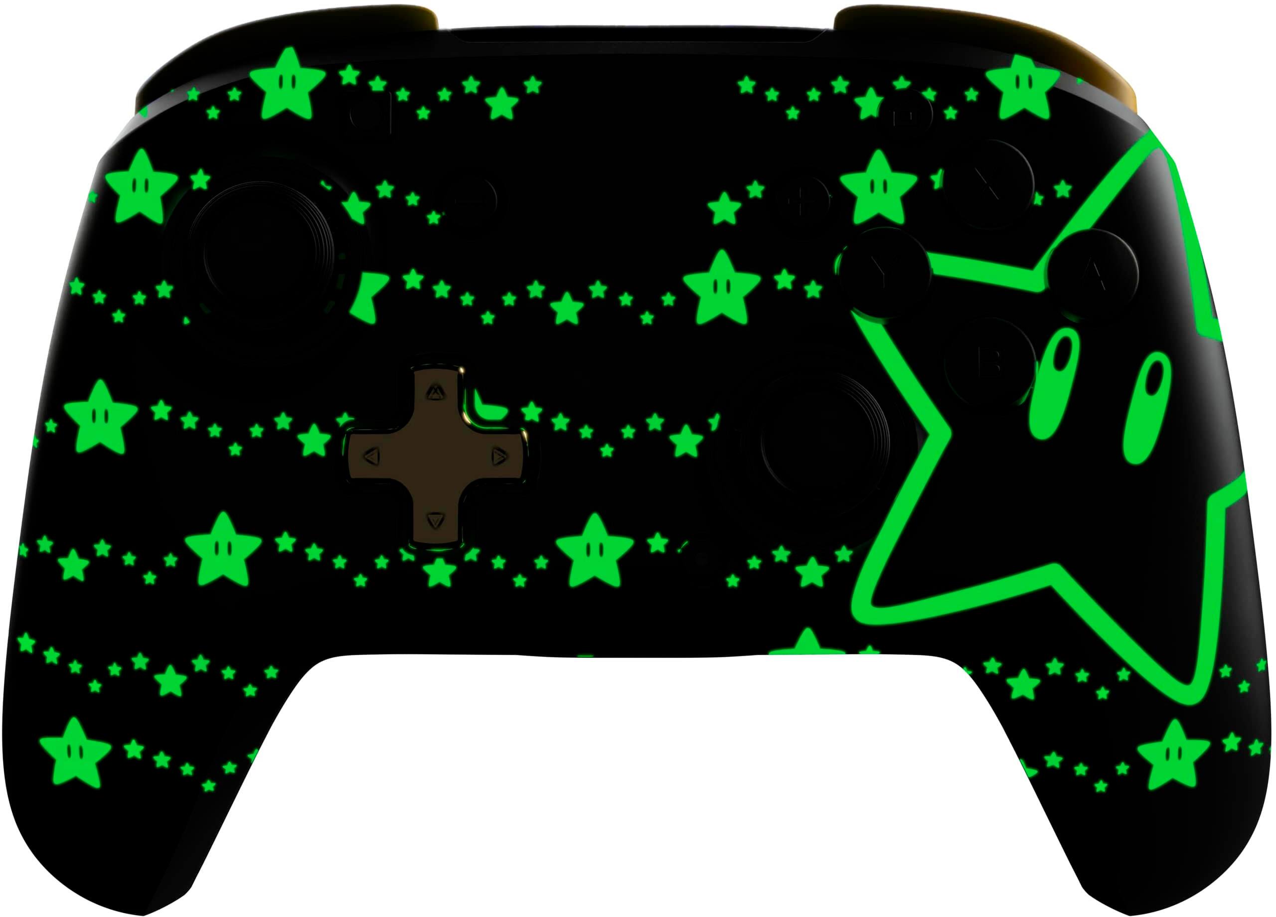PDP - Controle sem fio para para vídeo gameREMATCH GLOW para Nintendo Switch, Nintendo Switch - Modelo OLED - Super Star-500-202-STGD
