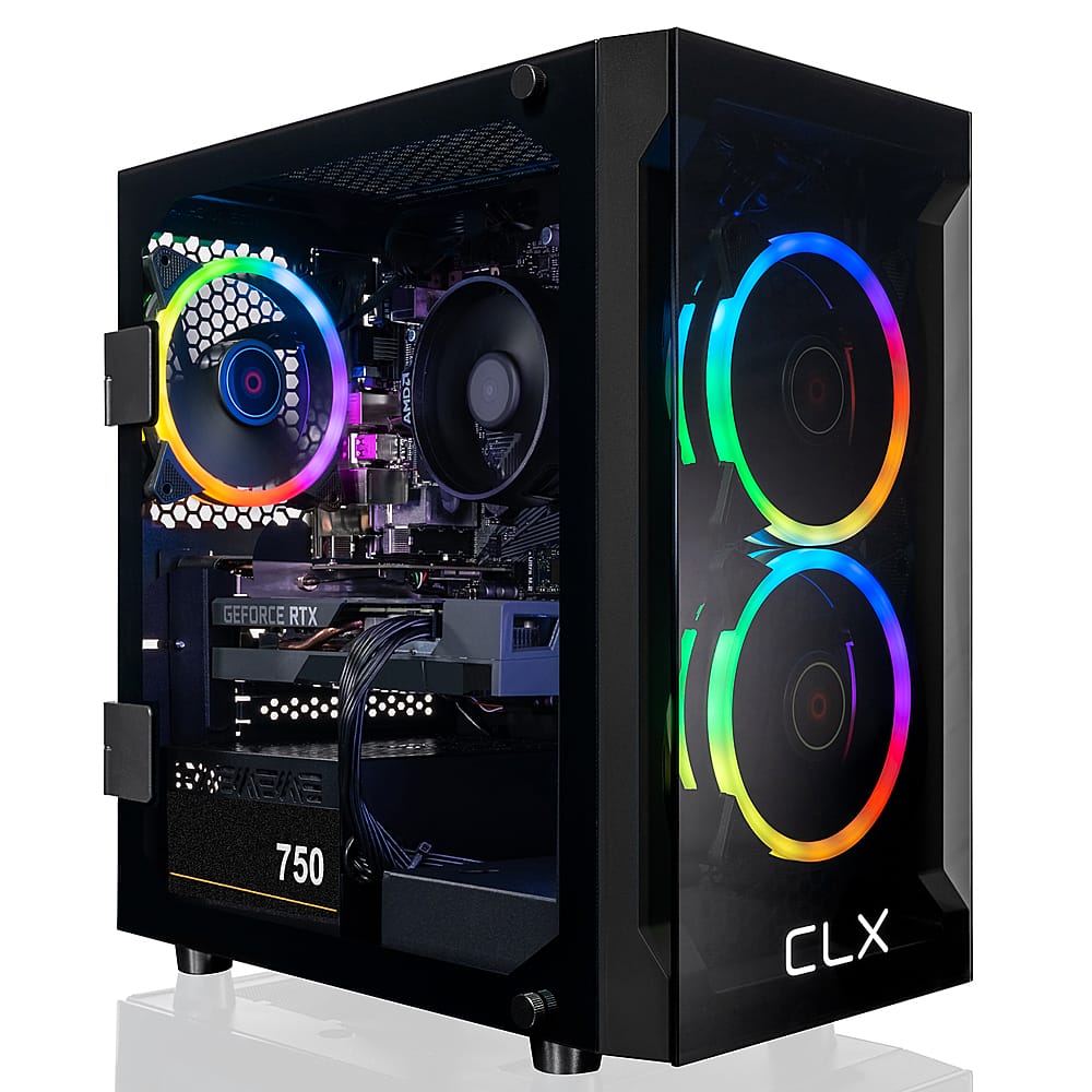 CLX - SET Gaming Desktop - AMD Ryzen 7 5700X - 16GB de memória DDR4 3600 - GeForce RTX 4060 Ti - 1TB NVMe M.2 SSD + 2TB HDD - Preto-TGMSETRTA3502BM
