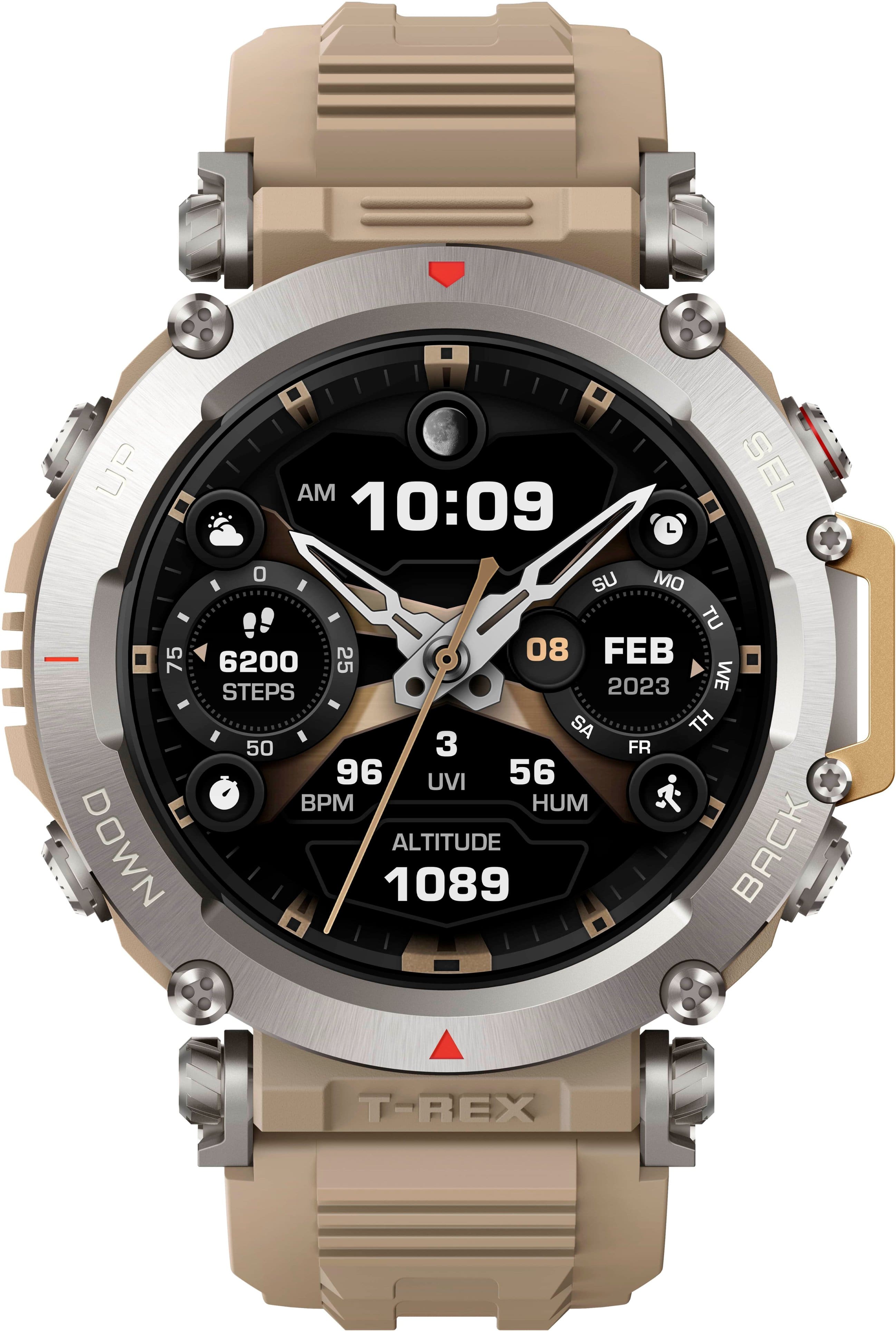 Amazfit - T-Rex Ultra Smartwatch 35mm Aço Inoxidável - Sahara-W2142OV2N