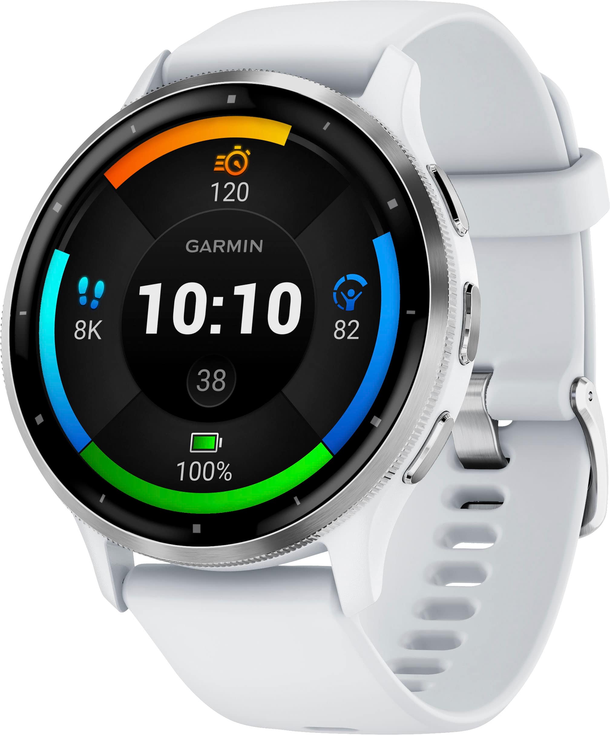 Garmin - Venu 3 GPS Smartwatch 45 mm Polímero reforçado com fibra - Aço inoxidável e Whitestone-010-02784-00