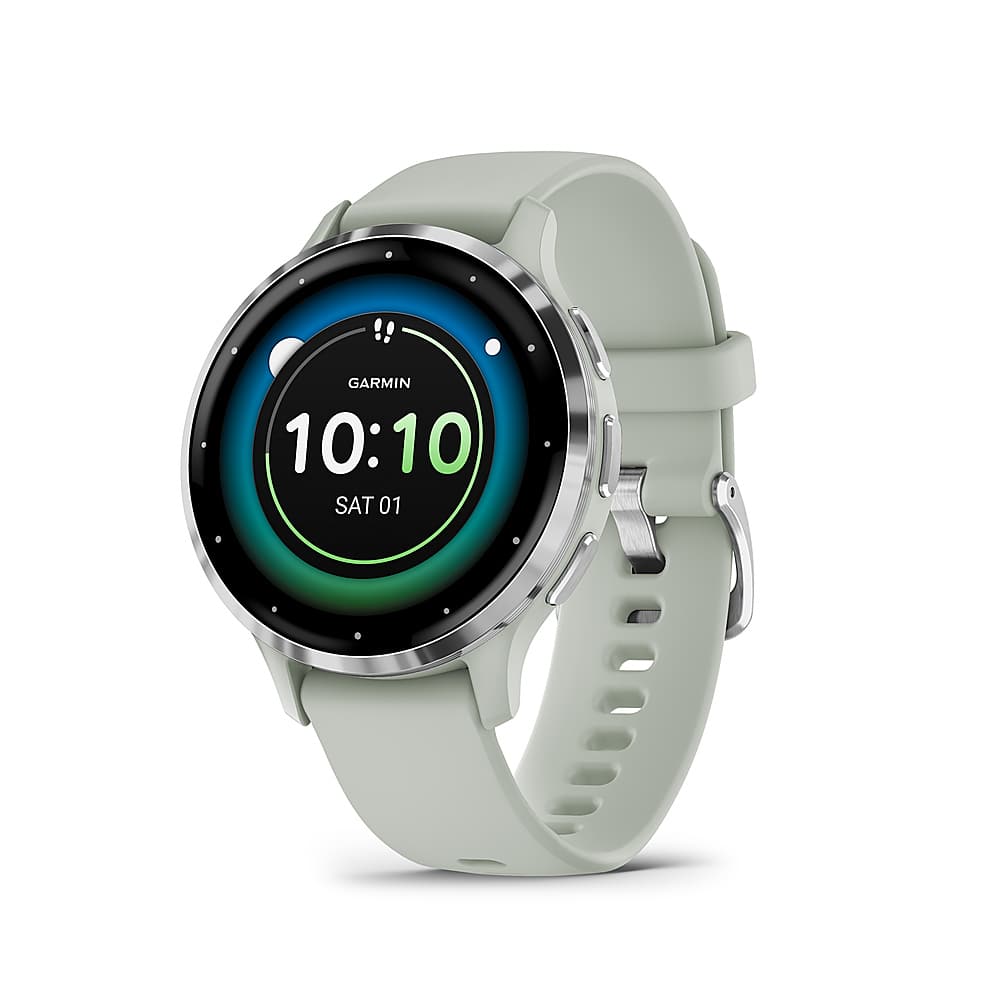 Garmin - Venu 3S GPS Smartwatch 41 mm Polímero reforçado com fibra - Aço inoxidável e cinza sálvia-010-02785-01