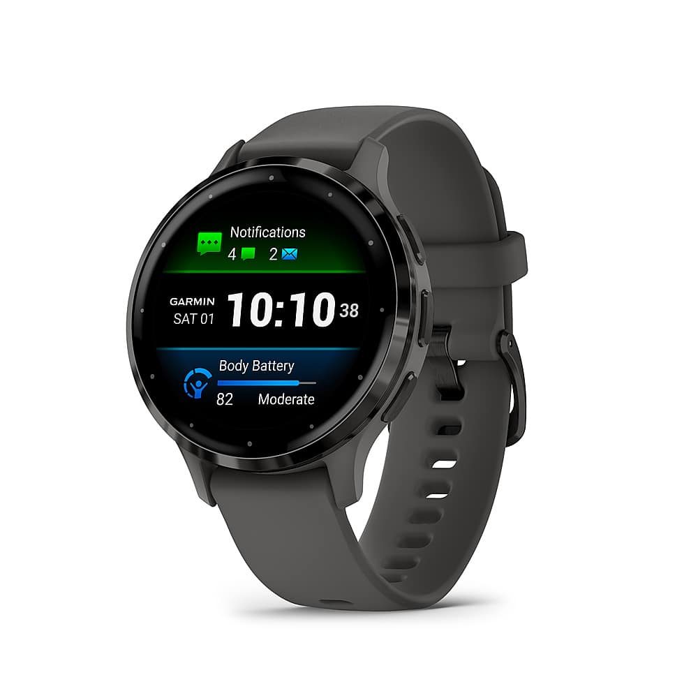 Garmin - Venu 3S GPS Smartwatch 41 mm Polímero reforçado com fibra - Aço inoxidável e cinza seixo-010-02785-00