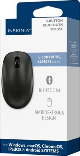 Insignia - Mouse Bluetooth de 3 botões - Preto-NS-PM3NK3B24