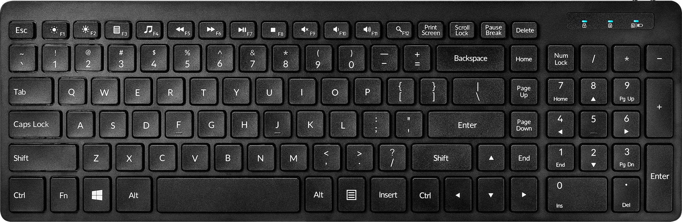 Insignia™ - Teclado de tesoura Bluetooth de tamanho normal - Preto-NS-PK3KCB24