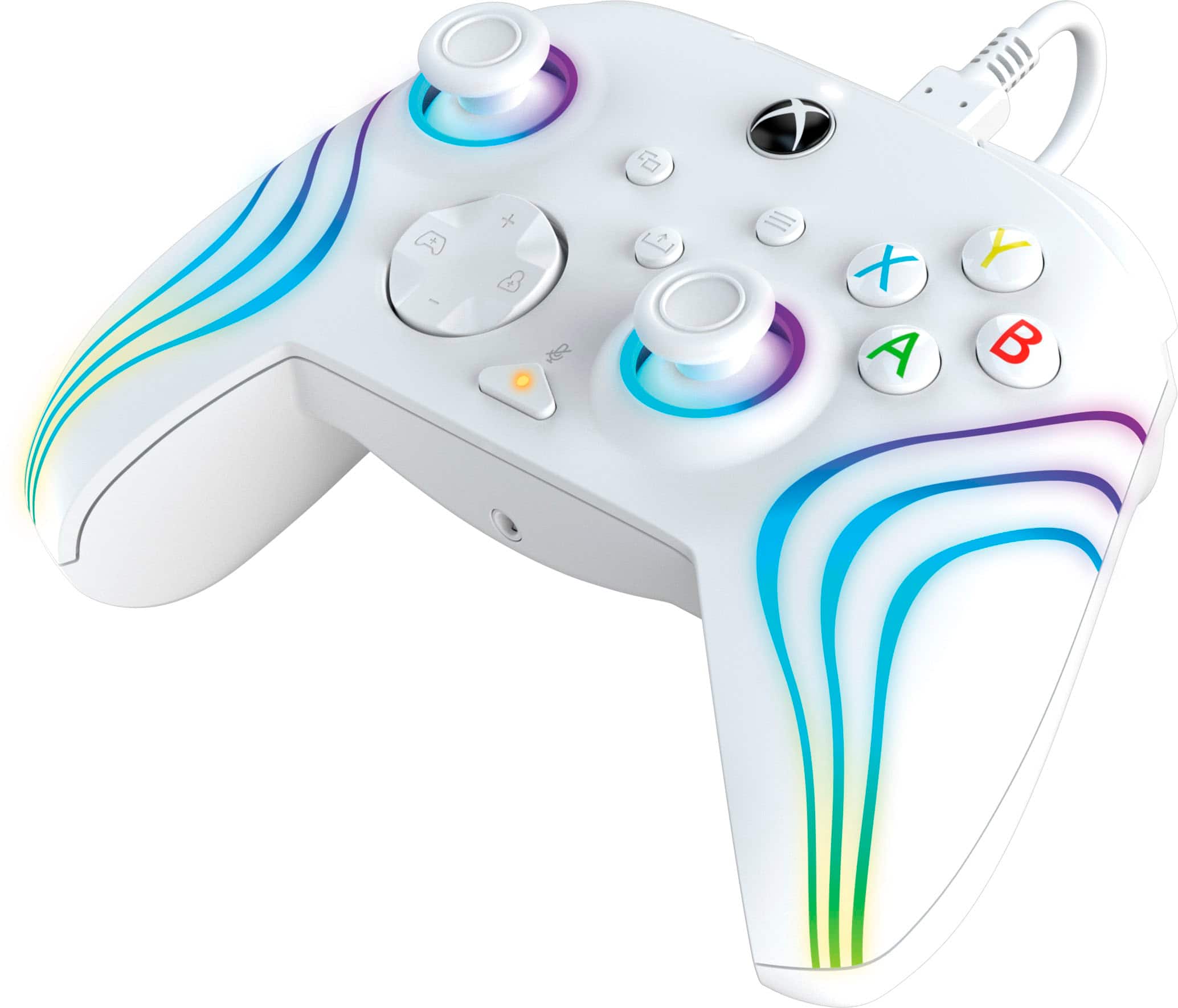 PDP - Controle Bluetooth dfterglow Wave, personalizável/aplicativo compatível Xbox Series X | S, Xbox One e PC com Windows 10/11 - White-049-024-WH