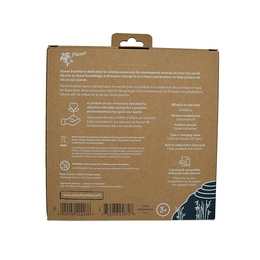 Planet Buddies - Fone de ouvido sem fio Panda V2 - PRETO/BRANCO-49037