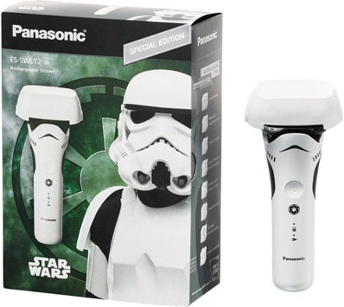 Panasonic - Barbeador elétrico Star Wars Stormtrooper úmido/seco com sistema de corte de 3 lâminas e sensor de barba - branco/preto-ES-SWLT2W