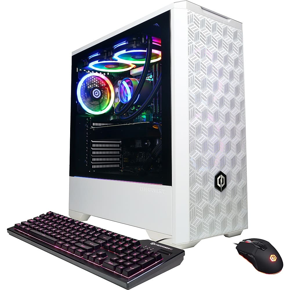 CyberPowerPC - Gamer Supreme Gaming Desktop - AMD Ryzen 9 7900X - 32GB de memória - AMD Radeon RX 7700 XT - SSD de 2TB - Branco-SLC10960CPG